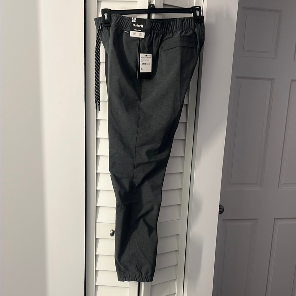 NWT Men’s Hurley Gray lightweight Tech Pants with Elastic Waistband